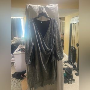 Silver wrap dress